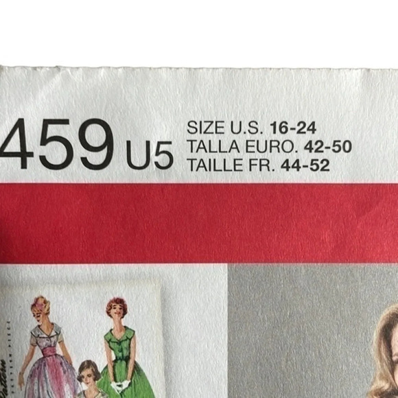 NEW Simplicity Pattern 1950's Vintage Dress US Size 16-24 - Picture 3 of 5